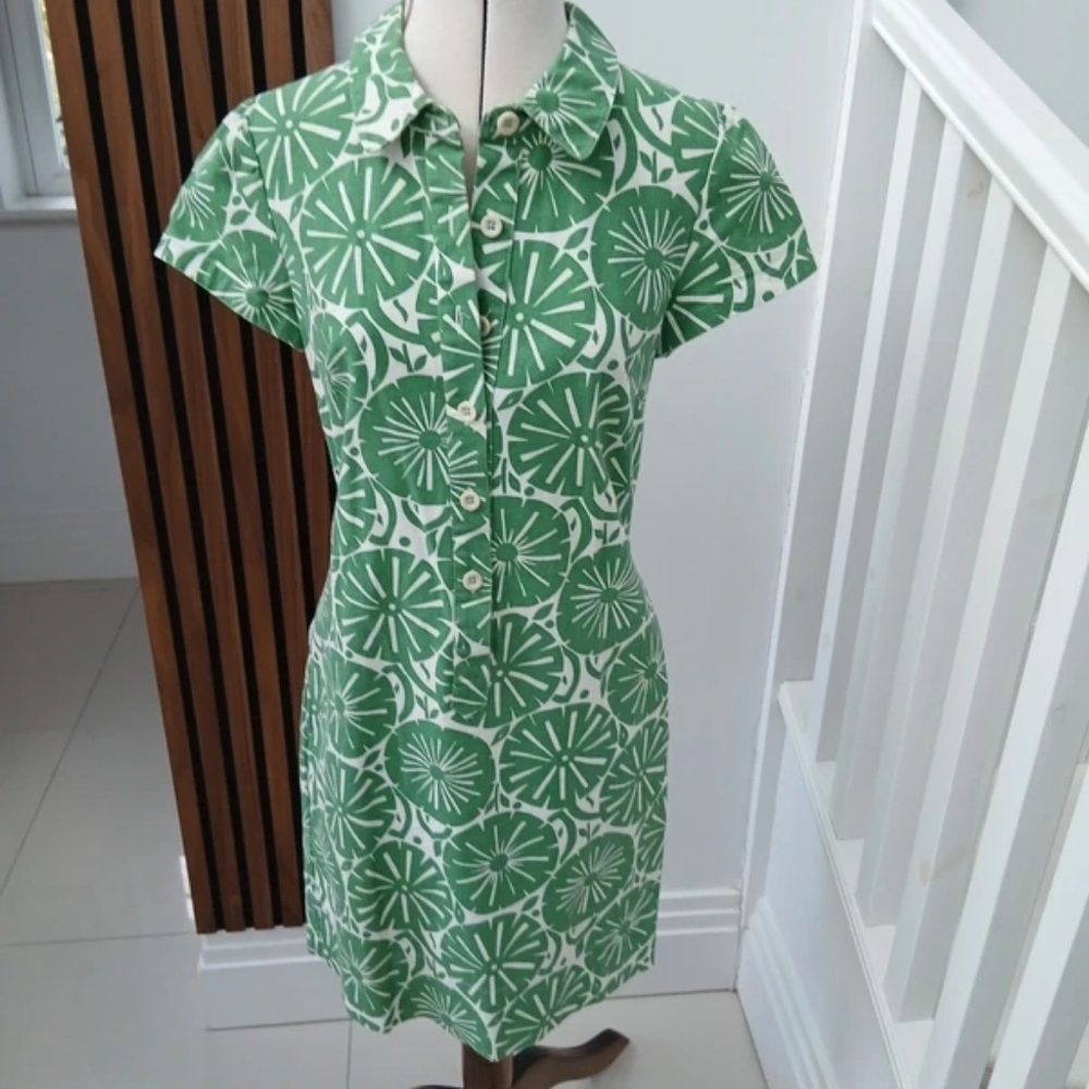 Boden Beach Floral/Lime Dress 6L